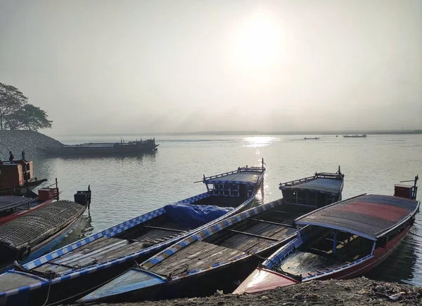 Porto Dhubri Importante Porto Fluvial Assam Este Porto Está Localizado — Fotografia de Stock