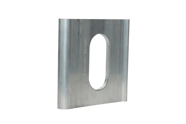 Single Gray Plate Aluminum Extruded Tie Isolated White Background — Stock Photo, Image