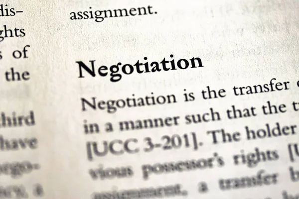 Part Negotiation Written Legal Business Law Textbook — Stock Photo, Image