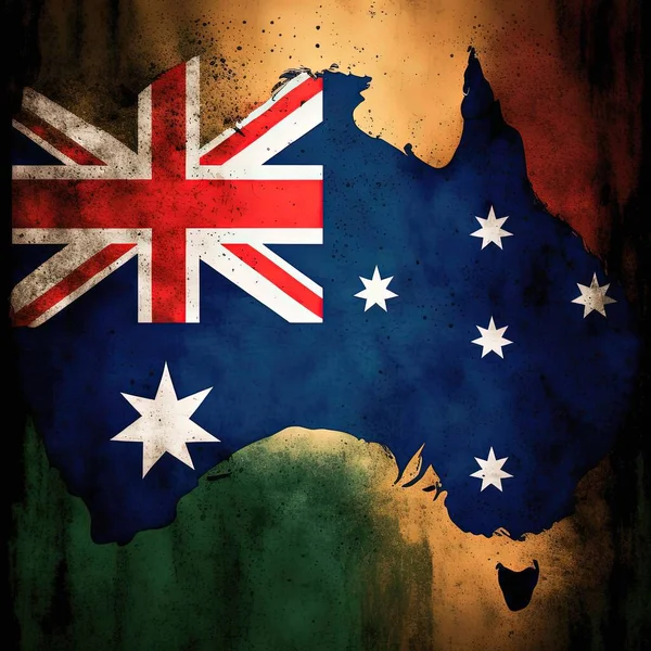 Ілюстрація Австралійської Карти Прапора — стокове фото