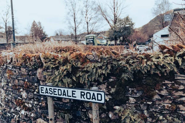 Closeup Shot Sign Showing Place Easedale Road Grasmere — Stock Photo, Image