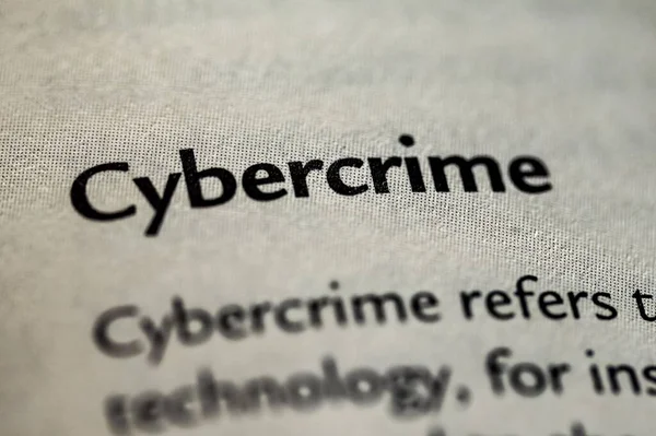 Ein Teil Über Cybercrime Geschrieben Einem Lehrbuch Für Wirtschaftsrecht — Stockfoto