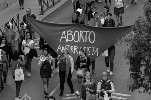 Manifestação Favor Aborto Madrid Espanha — Fotografia de Stock