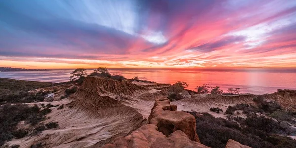 Beautiful Landscape Rocky Beach Sunset San Diego California — Stock Photo, Image