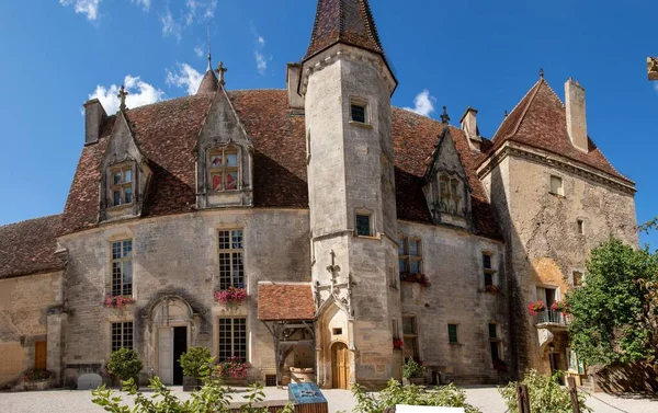 Binnenplaats Van Het Kasteel Van Chateauneuf Bourgondië Departement Cote Frankrijk — Stockfoto