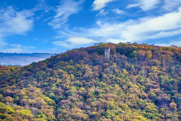 Moltkewarte Věž Poblíž Sangerhausen Lese Podzimními Barvami — Stock fotografie