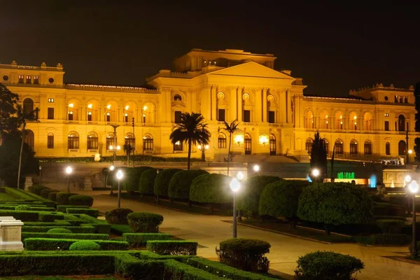 São Paulo Brasil Palácio Histórico Museu Ipiranga Parque Independência Iluminado — Fotografia de Stock