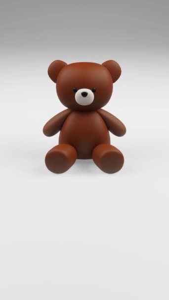 Een Digitale Weergave Van Een Schattige Bruine Teddybeer Figuur Een — Stockvideo