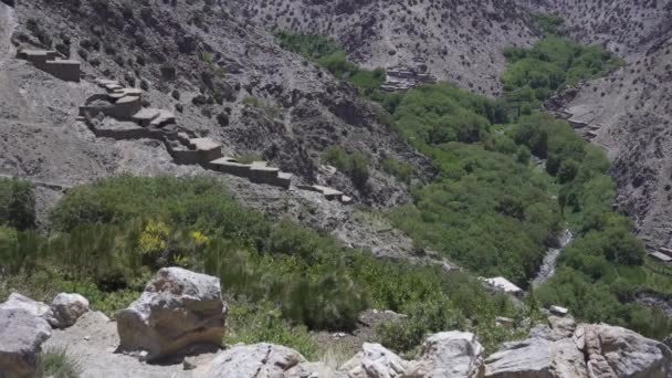 Ein Schöner Blick Auf Das Ikkis Dorf Atlasgebirge Marokko — Stockvideo