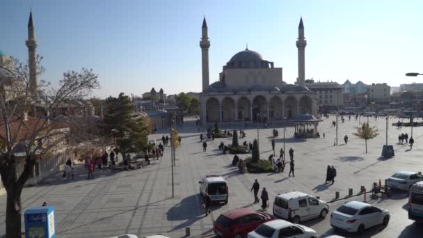 Вид Воздуха Мечеть Селимие Главную Площадь Коньи Конье Турция — стоковое видео