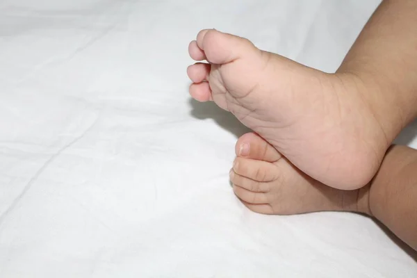 Closeup Shot Feet Two Month Old Baby — Stock Photo, Image