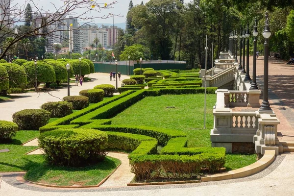 Ornamental Garden Independence Park Ipiranga Museum Sao Paulo Brazil — 스톡 사진