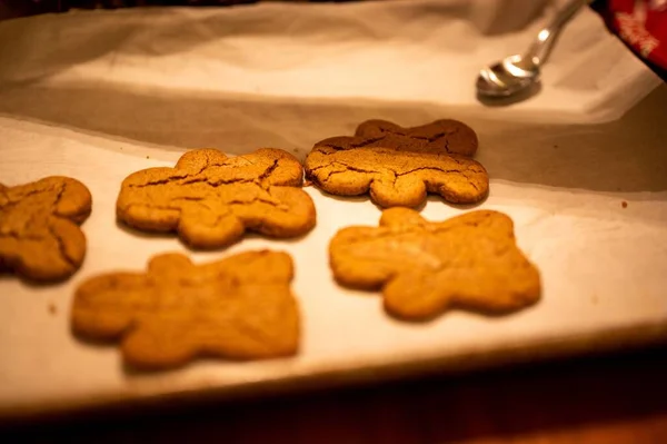 Closeup Shot Cookies Being Prepared Holidays Concept — Stock Photo, Image