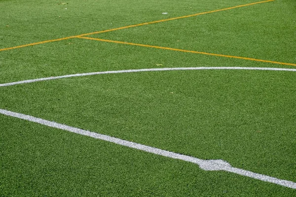 Central Part Artificial Turf Football Pitch — Stock Photo, Image