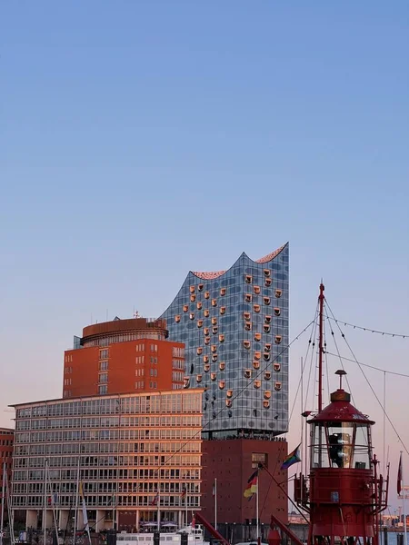 Ein Malerischer Blick Auf Elbphilarmonie Konzerthaus Und Hafen Der Hafencity — Stockfoto