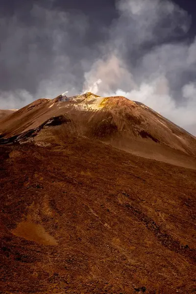 Tájkép Etna Hegyről Világ Egyik Legaktívabb Vulkánjáról Cataniában Szicíliában Olaszországban — Stock Fotó