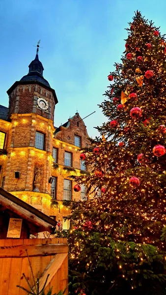Christmas Market Dusseldorf Stock Picture