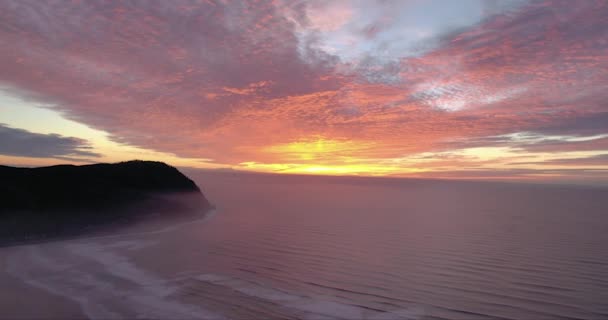 ティラムックの美しい景色日没時に頭 米国オレゴン州 — ストック動画