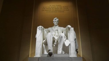 Washington DC, ABD 'deki Lincoln Memorial' ın iç mimarisi.