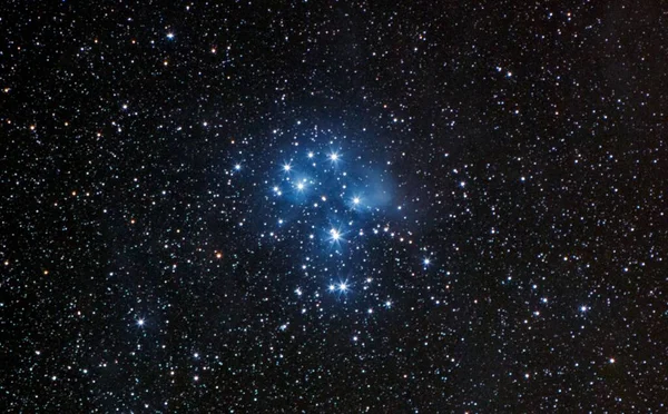 Beautiful View Pleiades Clear Night Sky — Stock Photo, Image