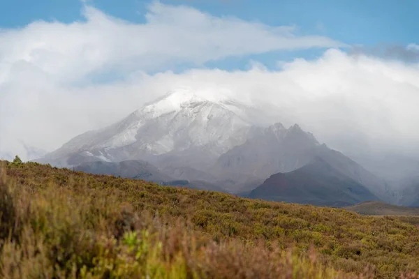 Ruapehu Pokryte Chmurą Zabraną Tongariro — Zdjęcie stockowe