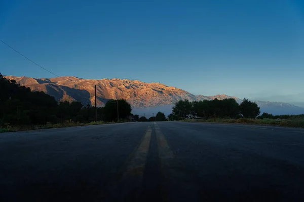 Сценічний Вид Дорогу Веде Гористої Місцевості Ханьї Греція — стокове фото