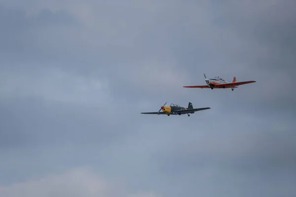 Δύο Αεροπλάνα Zac Που Πετούν Στη Διεθνή Αεροπορική Έκθεση Του — Φωτογραφία Αρχείου