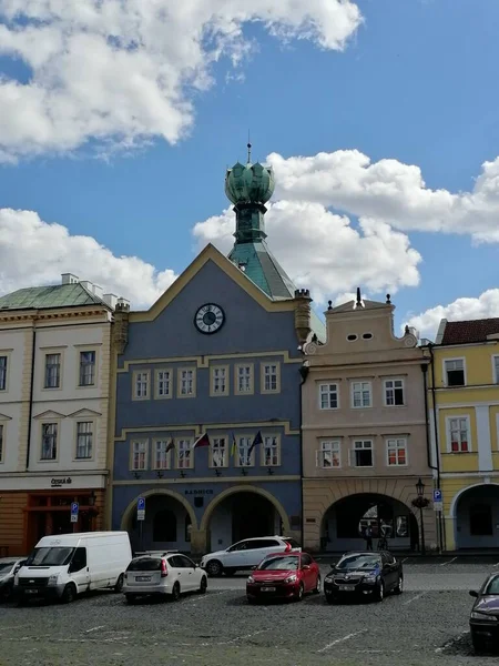 Vertikální Záběr Tradičních Staveb Historickém Městě Litoměřice — Stock fotografie