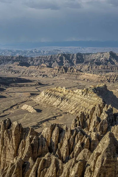 Aerial View Forest Landforms Stone Formations Zada County Ali Prefecture — Stock Photo, Image
