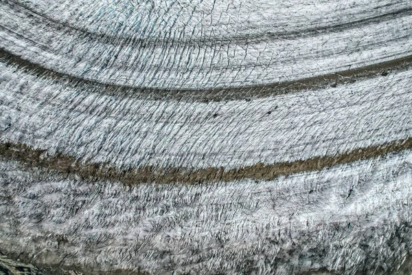 Veduta Aerea Tre Morene Mediali Circondate Neve Ghiaccio Ghiacciaio — Foto Stock