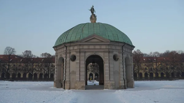 Zabytek Historyczny Dianatempel Zimą Monachium Niemcy — Zdjęcie stockowe