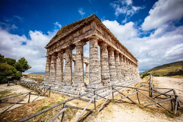 Segesta Sicilya Talya Daki Doric Tapınağı — Stok fotoğraf