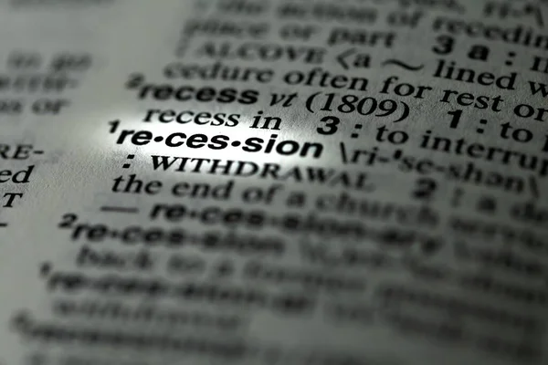 Mot Récession Mis Évidence Dans Dictionnaire — Photo