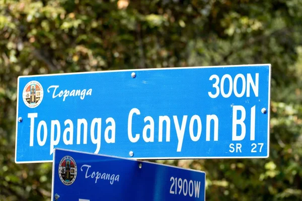 Pouliční Značka Topanga Canyon Boulevard Topanze Kalifornie — Stock fotografie