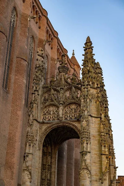 アルビ大聖堂の入り口の詳細の垂直ショット — ストック写真