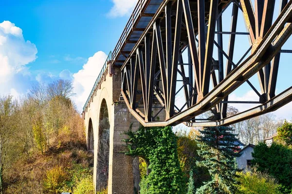 Widok Wiaduktu Mansfeld Most Kolejowy Saksonii Anhalt — Zdjęcie stockowe