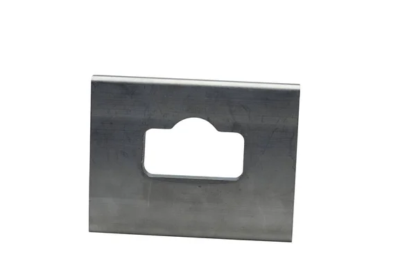 Enda Grå Plate Aluminium Extruderad Slips Isolerad Vit Bakgrund — Stockfoto