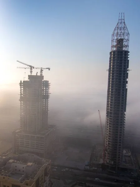Een Verticaal Schot Van Sidra Tower Bouw Ochtend Uitzicht Met — Stockfoto