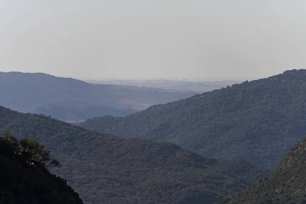 stock image An aerial view of mountains in Grazalema Natural Park in Cadiz, Andalucia