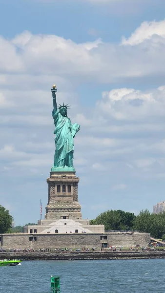 Uma Vista Estátua Liberdade Partir Ferry Staten Island — Fotografia de Stock