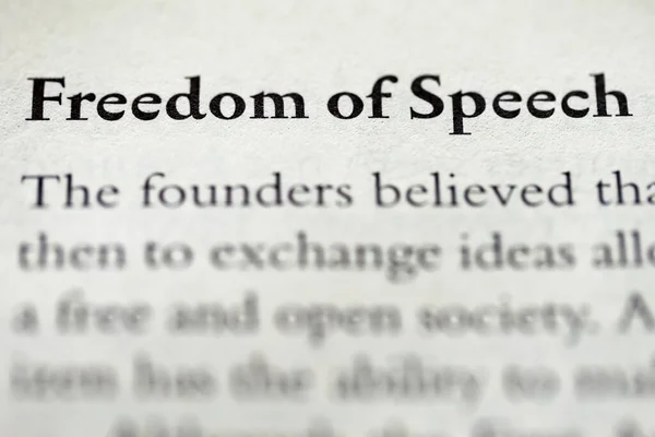 Istilah Yang Disorot Freedom Speech Ditulis Dalam Buku Teks Hukum — Stok Foto