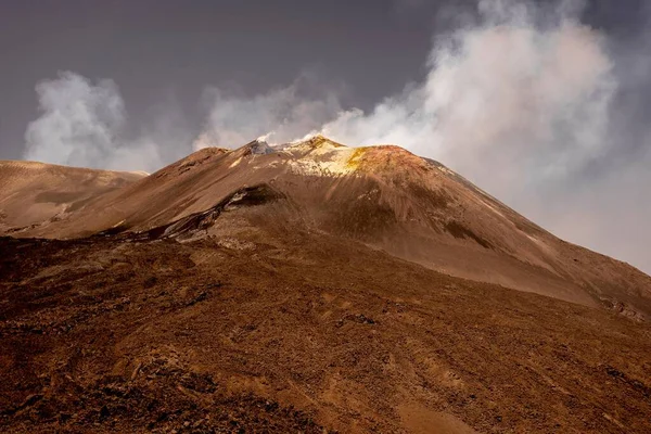 Mount Etna Slowly Erupting Sicily Italy — Stock Photo, Image
