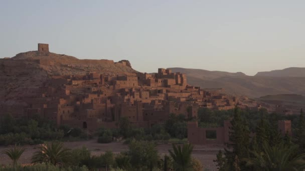 Eine Luftaufnahme Von Antiken Gebäuden Ait Benhaddou Marokko — Stockvideo