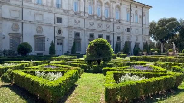 Μια Όμορφη Θέα Του Κήπου Villa Borghese Στη Ρώμη — Αρχείο Βίντεο