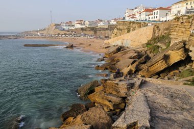 Ericeira, Portekiz 'in kıyı manzarası.