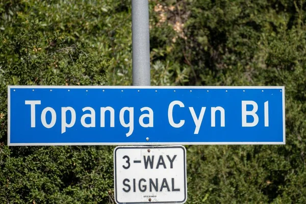 Sinal Rua Topanga Canyon Boulevard Topanga Califórnia — Fotografia de Stock
