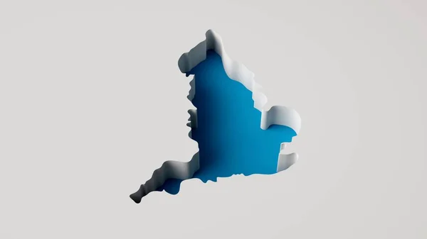 Eine Gerenderte Landkarte Von England Blau Auf Weißem Hintergrund Reise — Stockfoto