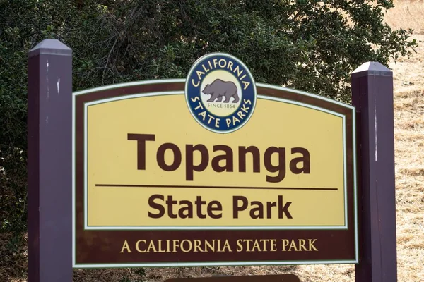 Topanga State Park Sign Located Los Angeles California — Stock Photo, Image