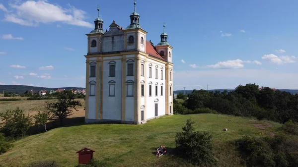 Luftaufnahme Der Alten Barockkapelle Florian Auf Einem Malerischen Hügel Der — Stockfoto