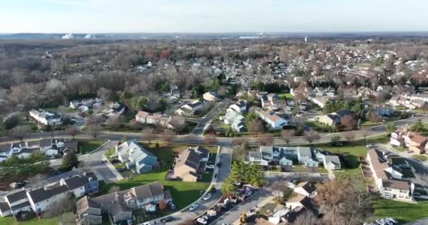 Uma Foto Drone Dos Imóveis Bordentown New Jersey Lares Casas — Vídeo de Stock